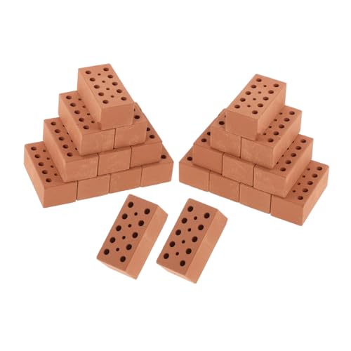 FRCOLOR 40 Stück Teiliges Miniatur Ziegelstein aus Mehrloch Rote Bausteine für DIY Sandtisch Architekturmodelle Kompaktes Kindersicheres Baumaterial zur Motorischer Fähigkeiten von FRCOLOR