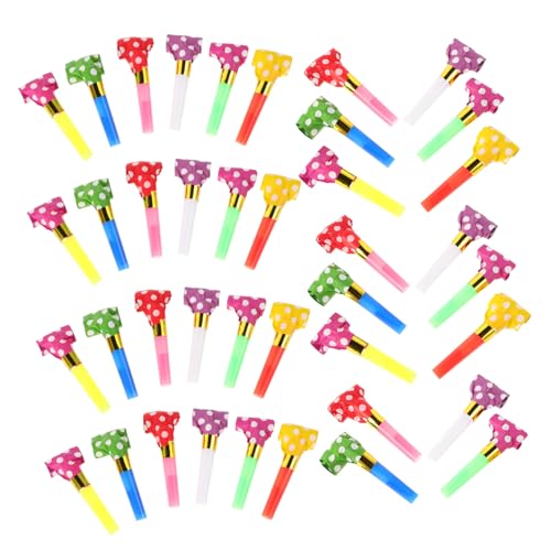 FRCOLOR 40 Stück Teiliges Party Noisemakers für Bunte Trillerpfeifen und Squawker Geburtstagsfeier Mitgebsel Leichte Kindgerechte Kunststoff Trompeten für Kindergeburtstag und Partyspaß von FRCOLOR