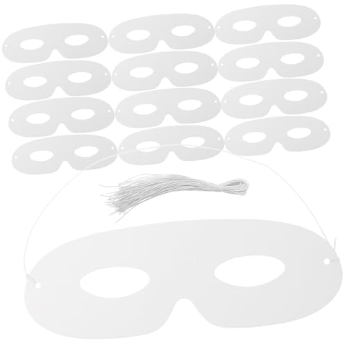 FRCOLOR 40 Stück Teiliges Set Weiße Papier Masken zum Bemalen Leichte DIY Halbgesichtsmasken Vielseitig für Karneval Halloween Cosplay und Party Blanko Masken für Kreative Gestaltung und FRCOLOR 40 Stück Teiliges Set Weiße Papier Masken zum Bemalen Leichte DIY Halbgesichtsmasken Vielseitig für Karneval Halloween Cosplay und Party Blanko Masken für Kreative Gestaltung und von FRCOLOR