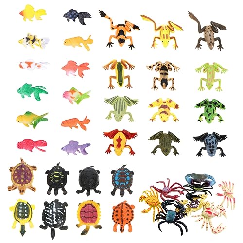 FRCOLOR 40 Stück Teiliges Simulation Meerestiere Modelle Handbemalt Realistisch Kunststoff Tierfiguren Lernspielzeug Aquarium Deko Streudeko von FRCOLOR