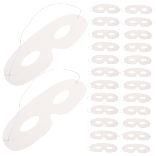 FRCOLOR 40 Stück Teiliges Weiße Papiermasken mit Elastischem Band DIY Bastelset zum Bemalen Kreative Gesichtsmasken für Kindergeburtstag Fasching Familienaktivitäten und Kunstprojekte von FRCOLOR