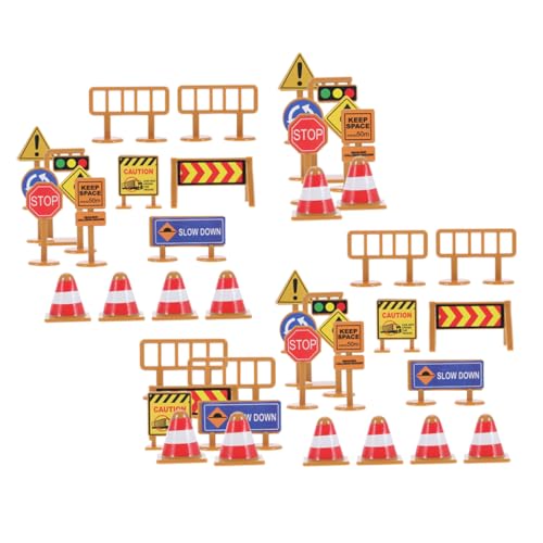 FRCOLOR 45 Stück Teiliges Mini Verkehrszeichen Spielset aus Robustem Kunststoff Kindgerecht Gestaltet Leichte und Kompakte Verkehrsschilder für Spielerisches Lernen Zuhause Schule für von FRCOLOR