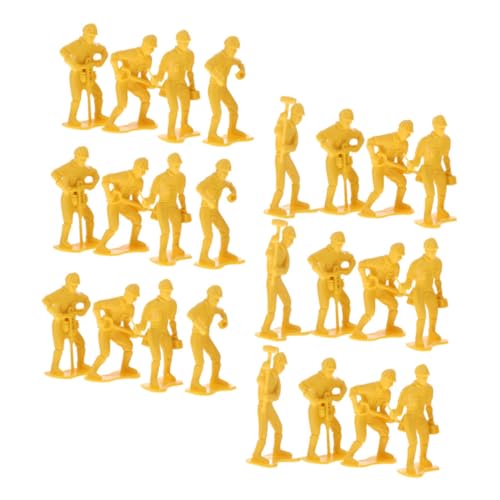 FRCOLOR 45 Stück Teiliges Set Realistische Miniatur Bauarbeiterfiguren aus Kunststoff Detailreiche Modelle für Sammler und Dioramen Dekorative Figuren mit Werkzeugen für Spiel und von FRCOLOR
