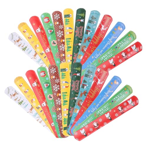 FRCOLOR 48 Stck Teiliges Weihnachts Snap Armband für Niedliche Xmas Slap Wristbands mit Festlichem Design Sicher Komfortabel und Langlebig als Modisches Party Accessoire von FRCOLOR