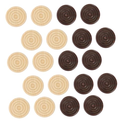 FRCOLOR 48 Stück Holz Checkers Spielsteine Rund Stapelbar Robuste Holzspielsteine Ersatzchips Für Lernspiele Familienabende Camping Reise Zubehör von FRCOLOR