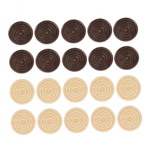 FRCOLOR 48 Stück Holzspielsteine Runde Checkers Schach Spielzubehör Für Familien Camping Reisen Vielseitige Brettspiele Zubehör von FRCOLOR