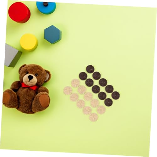 FRCOLOR 48 Stück Teiliges Runde Holz Spielsteine Praktische Schach und Damespiel Zubehör Glatt Polierte Leichte Holzfiguren in Natur und Dunkelbraun für Brettspiele und Kartenspiele von FRCOLOR