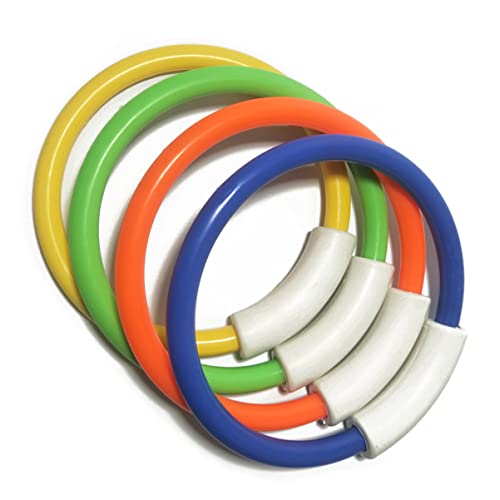 FRCOLOR 4Stücke Bunte Tauchringe für Unterwasser für Schwimmbad Sicheres und Langlebiges Tauchspielzeug Orange Grün Gelb und Blau zum Schwimmen und Tauchen Lernen von FRCOLOR