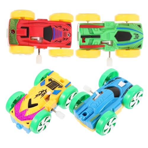 FRCOLOR 4Stücke Doppelseitiges Aufziehspielzeug Auto aus Lustiges Wind Up für Batteriefrei Dekorieren von FRCOLOR