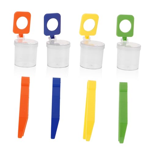 FRCOLOR 4Stücke Insektenlupe Beobachtungsbox mit Design und Vergrößerungsglas für Erkundung von Insekten und Naturwissenschaften Pinzette FRCOLOR 4Stücke Insektenlupe Beobachtungsbox mit Design und Vergrößerungsglas für Erkundung von Insekten und Naturwissenschaften Pinzette von FRCOLOR