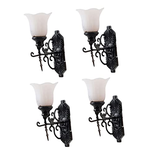 FRCOLOR 4Stücke Miniatur Wandlampenmodell für Puppenhaus Dekoration Schwarze LED Lampen für Sandtisch Szenen Langlebige und Stilvolle Wandlampen für Kreative Modelle FRCOLOR 4Stücke Miniatur Wandlampenmodell für Puppenhaus Dekoration Schwarze LED Lampen für Sandtisch Szenen Langlebige und Stilvolle Wandlampen für Kreative Modelle von FRCOLOR