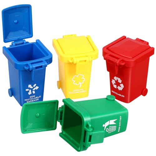 FRCOLOR Kleiner Mülleimer Spielzeug 4 Stück für Kinder Müllsortierspielzeug mit Deckel Frühpädagogisches Spielzeug für Jungen und Mädchen für Kreative Lernspiele und Aufbewahrung FRCOLOR Kleiner Mülleimer Spielzeug 4 Stück für Kinder Müllsortierspielzeug mit Deckel Frühpädagogisches Spielzeug für Jungen und Mädchen für Kreative Lernspiele und Aufbewahrung von FRCOLOR