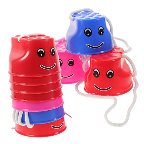 FRCOLOR 5 Paare Stelzen mit Rutsch Design Sensomotorisches Trainingsspielzeug für Gleichgewicht und Koordination Bunte Outdoor Sportgeräte für Eltern Junge Mädchen Interaktion von FRCOLOR
