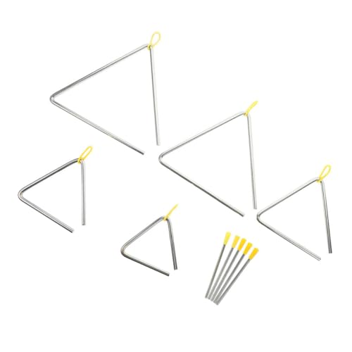 FRCOLOR 5 Sätze Teiliges Dreieckschlaginstrument für Leichtes Robustes Metall Triangle Bell mit Schlägel Sicher Tragbar und Einfach für Musikalische Anfänger und Junge Mädchen FRCOLOR 5 Sätze Teiliges Dreieckschlaginstrument für Leichtes Robustes Metall Triangle Bell mit Schlägel Sicher Tragbar und Einfach für Musikalische Anfänger und Junge Mädchen von FRCOLOR