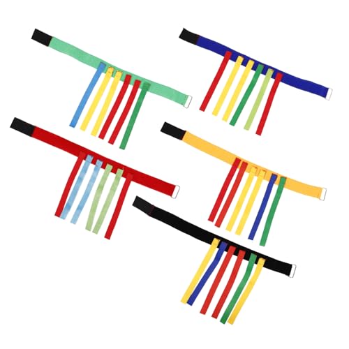 FRCOLOR 5 Sätze Teiliges Teamwork Spielset Reaktionsübung Hüftgürtel mit Bunten Bändern für Outdoor Spaß Sensorische Training Spiele für Mädchen Jungen Familienaktivitäten von FRCOLOR