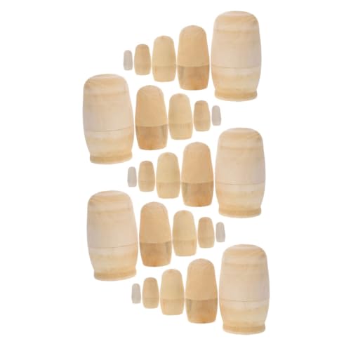 FRCOLOR 5 Sätze Unbemalte Russische Puppen Lagig Holz DIY Bastelset für Kreatives Malen Dekoration Traditionell Stapelbar Platzsparend FRCOLOR 5 Sätze Unbemalte Russische Puppen Lagig Holz DIY Bastelset für Kreatives Malen Dekoration Traditionell Stapelbar Platzsparend von FRCOLOR