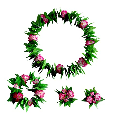 FRCOLOR 5 Stück Blattrock Blumengirlande Girlanden Kränze Kostüme Dekorationen Outfits Ornament Bekleidung Tropischer Rock Hawaii Partyrock Hula Rock Rosy von FRCOLOR