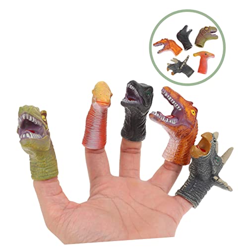FRCOLOR 5 Stück Dinosaurier Fingerpuppen Bunte Puppen Kreativität für Jungen Mädchen Fingerspielzeug Lernspielzeug Kindergarten von FRCOLOR