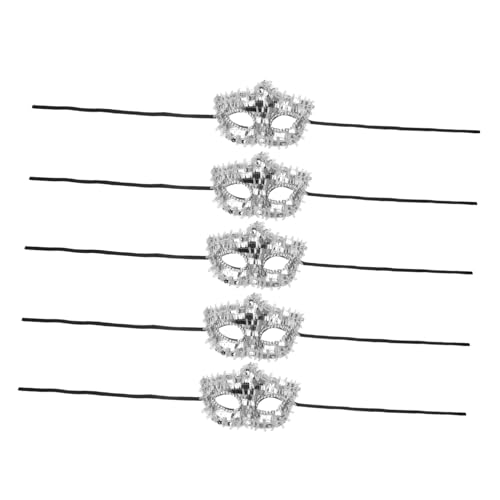 FRCOLOR 5 Stück Glitzer Masquerade Halbgesichtsmaske für Damen Atmungsaktiv Leicht Komfortabel für Halloween Karneval Hochzeitsfeier Kostümparty Cosplay FRCOLOR 5 Stück Glitzer Masquerade Halbgesichtsmaske für Damen Atmungsaktiv Leicht Komfortabel für Halloween Karneval Hochzeitsfeier Kostümparty Cosplay von FRCOLOR