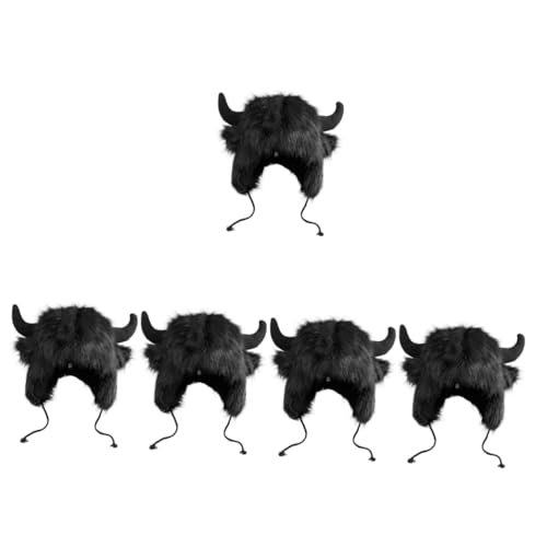 FRCOLOR 5 Stück Hut Aus Ochsenhorn Fälschung Mütze Kuh Plüsch Hörner Ochsenhornhut Für Cosplay Ochsenhornhut Für Party Ochsenhornhut Für Herren Cosplay-partyhut Tuch Black FRCOLOR 5 Stück Hut Aus Ochsenhorn Fälschung Mütze Kuh Plüsch Hörner Ochsenhornhut Für Cosplay Ochsenhornhut Für Party Ochsenhornhut Für Herren Cosplay-partyhut Tuch Black von FRCOLOR