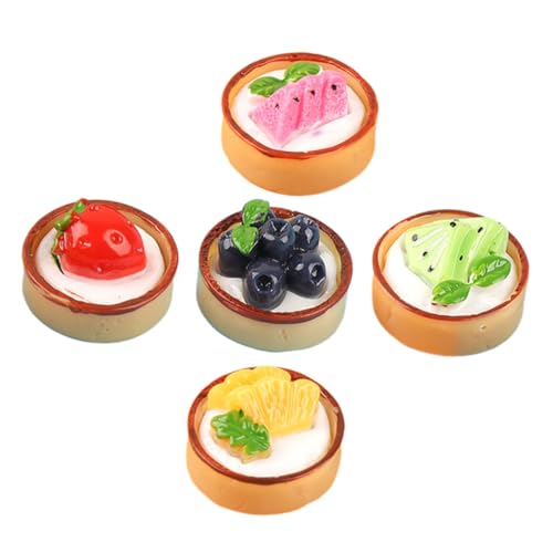 FRCOLOR Künstlicher Kleiner Kuchen 5 Stücke Gefälschte Dekoration für Zuhause Bäckerei Hochzeiten Realistische Simulationskuchen Requisiten aus Harz von FRCOLOR