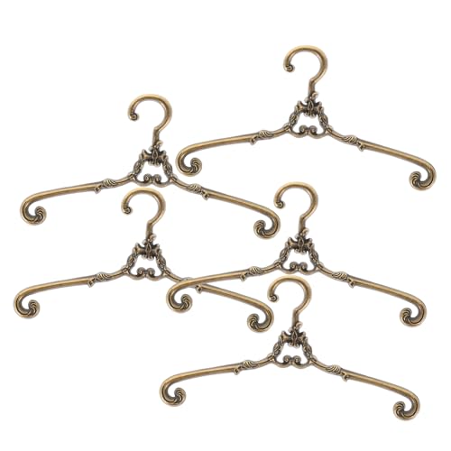 FRCOLOR 5 Stück Mini Kleiderbügel für Puppen Metallische Puppenkleiderhalter im Vintage Stil für Puppenhaus Zubehör für Bekleidung und Kleiderständer FRCOLOR 5 Stück Mini Kleiderbügel für Puppen Metallische Puppenkleiderhalter im Vintage Stil für Puppenhaus Zubehör für Bekleidung und Kleiderständer von FRCOLOR