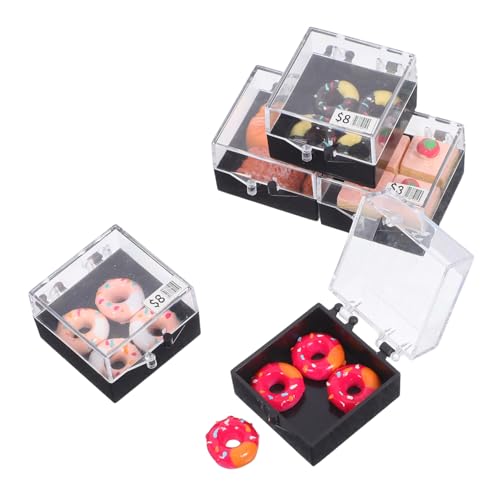 FRCOLOR 5 Stück Mini Kuchen Figuren Leichte Kunststoff-Desserts Vielfältige Miniatur Lebensmittel Zubehör für DIY Puppenhaus Dekoration von FRCOLOR