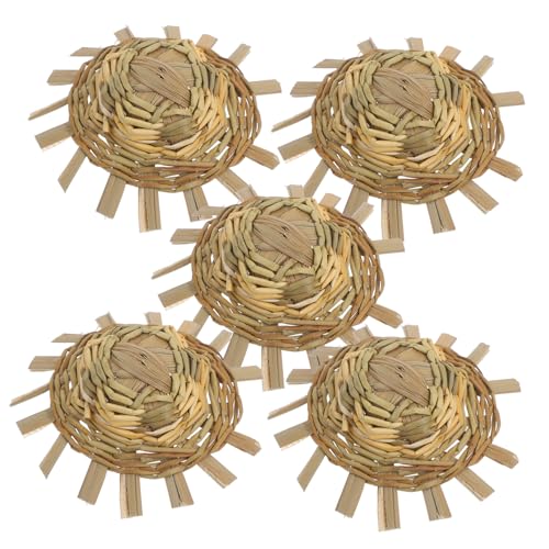 FRCOLOR 5 Stück Mini Strohhut Mini Mexikanische Hüte Gewebter Sonnenhut Winzige Kostümhüte Gewebte Kappen Chinesischer Kuli Hut Eidechsenhut von FRCOLOR