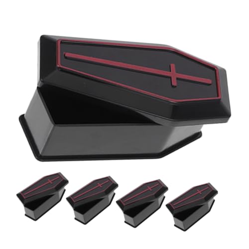 FRCOLOR 5 Stück Miniatur Deko Lustige Halloween Requisiten Gruselige Tischdekoration für Partys Leichte Sargboxen mit Deckel Süßigkeitenbox für Halloween von FRCOLOR