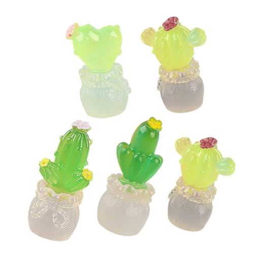FRCOLOR 5 Stück Miniatur Kaktus Deko aus Langlebigem Resin Realistische Kleine Pflanzenfiguren für Garten und Wohnraumgestaltung Vielseitige Mikro Landschaftsornamente von FRCOLOR