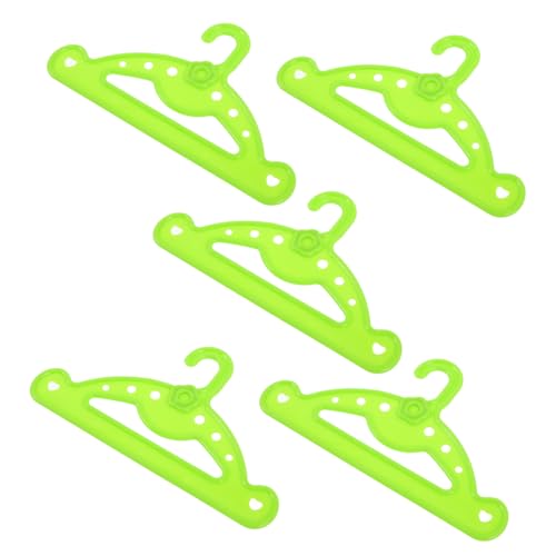 FRCOLOR 5 Stück Miniatur Puppen Kleiderbügel für Puppen Grüne Hänger für Puppenkleidung Accessoires für Puppenspiele und Miniaturhäuser von FRCOLOR