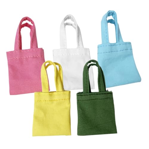 FRCOLOR Kleiner Puppen Canvas Tasche 5 Stücke Dekorative Puppe Umhängetaschen Puppen Ankleide Tasche für Miniatur Bastel Zubehör für von FRCOLOR