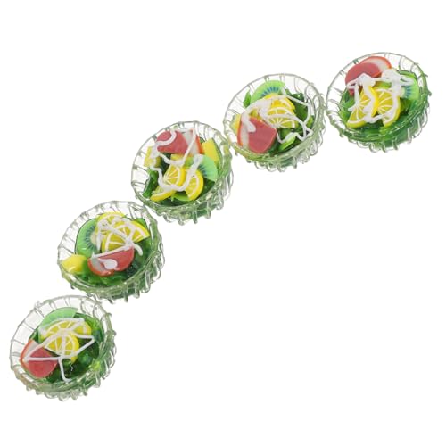 FRCOLOR 5 Stück Miniatur Salat Modell Teiliges aus Hochwertigem Harz Realistische Miniatur Gemüse für Jungen Mädchen Langlebige Hautfreundliche Puppenhaus Dekoration von FRCOLOR