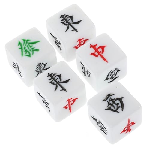 FRCOLOR 5 Stück Teiliges Acryl Mahjong Würfel Windrichtungsspiel Würfel Spielzubehör für Brettspiele Partyspielgeschenk Leicht Tragbar für Familien und Freunde FRCOLOR 5 Stück Teiliges Acryl Mahjong Würfel Windrichtungsspiel Würfel Spielzubehör für Brettspiele Partyspielgeschenk Leicht Tragbar für Familien und Freunde von FRCOLOR