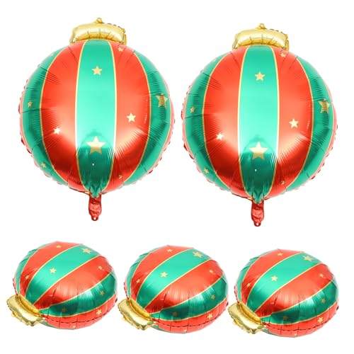 FRCOLOR 5 Stück Teiliges Aluminiumfolie Bunte Party Luftballons Dekorativ für Weihnachtsfeier Tisch Wanddeko Festlich für Zuhause Büro Garten von FRCOLOR