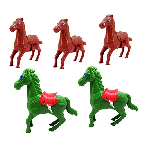 FRCOLOR 5 Stück Teiliges Aufziehpferd aus Robustem Kunststoff Retro Springendes Pferdemodell für Einfache Bedienung Batteriefrei für Jungen und Mädchen Zufällige Farbe Zufällige Farbe von FRCOLOR