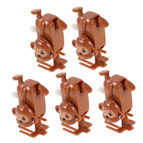 FRCOLOR 5 Stück Teiliges Aufziehspielzeug Kleine Affen mit Federantrieb Leichter Mobiler Motorikspaß für Kleinkinder Kindersicheres Wind up Tiermodell Fördert Koordination und Motorische von FRCOLOR