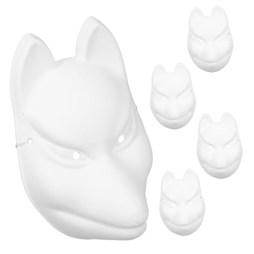 FRCOLOR 5 Stück Teiliges DIY Weiße Papier Fuchsmasken zum Bemalen Bastelrohlinge für Halloween Karneval Party und Festival Unbemalte Tiermasken für Kreative Kostüme und Maskerade FRCOLOR 5 Stück Teiliges DIY Weiße Papier Fuchsmasken zum Bemalen Bastelrohlinge für Halloween Karneval Party und Festival Unbemalte Tiermasken für Kreative Kostüme und Maskerade von FRCOLOR