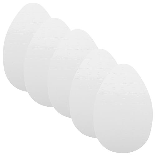 FRCOLOR 5 Stück Teiliges Ei Förmiges Blanko Puzzle für Sublimations Wärmeübertragung DIY Malpuzzle für Glatte Oberfläche Sicher für Kreative Familien und Schulaktivitäten von FRCOLOR