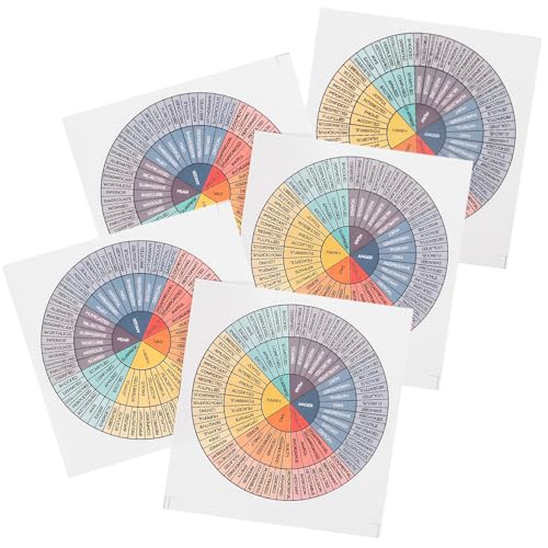 FRCOLOR 5 Stück Teiliges Emotionsrad Aufkleber aus Papier Kreative Laptop Sticker Feste Haftung Vielseitig für Smartphone Gepäck Notizbuch Langlebig und Einfach Anzubringen von FRCOLOR