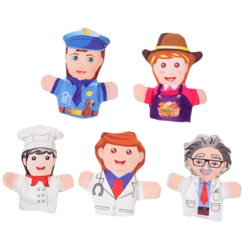 FRCOLOR 5 Stück Teiliges Fingerpuppen Berufsmotive für Interaktive Erzählspielzeuge für Partys Polizei Arzt Koch und Wissenschaftler Pädagogisches für Vorschule und Zuhause von FRCOLOR