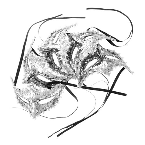 FRCOLOR 5 Stück Teiliges Halbmaske Silberglänzend für Damen Flexible für Maskenball Karneval Halloween Party und Festliche Kostüme FRCOLOR 5 Stück Teiliges Halbmaske Silberglänzend für Damen Flexible für Maskenball Karneval Halloween Party und Festliche Kostüme von FRCOLOR