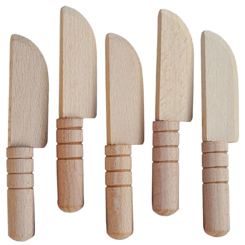 FRCOLOR 5 Stück Teiliges Holz Küchenmesser mit Abgerundeten Kanten Sicheres DIY Schneidebrett für Kinderküche Multifunktional als Puppenhaus Deko und Pädagogisches Essensspielzeug für FRCOLOR 5 Stück Teiliges Holz Küchenmesser mit Abgerundeten Kanten Sicheres DIY Schneidebrett für Kinderküche Multifunktional als Puppenhaus Deko und Pädagogisches Essensspielzeug für von FRCOLOR
