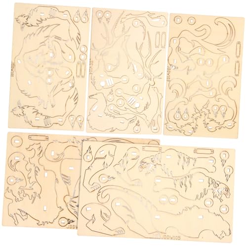 FRCOLOR 5 Stück Teiliges Holzpuzzle mit Tiermotiven Kindersicheres DIY Steckspielzeug Konzentration und Hand Auge Koordination Dekorativ für Zuhause und Büro FRCOLOR 5 Stück Teiliges Holzpuzzle mit Tiermotiven Kindersicheres DIY Steckspielzeug Konzentration und Hand Auge Koordination Dekorativ für Zuhause und Büro von FRCOLOR