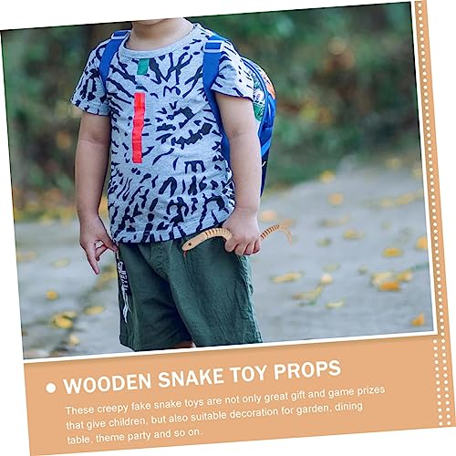 FRCOLOR 5 Stück Teiliges Holzschlangen Flexibel Realistisch Naturholz Halloween Dekoration Spielspaß von FRCOLOR