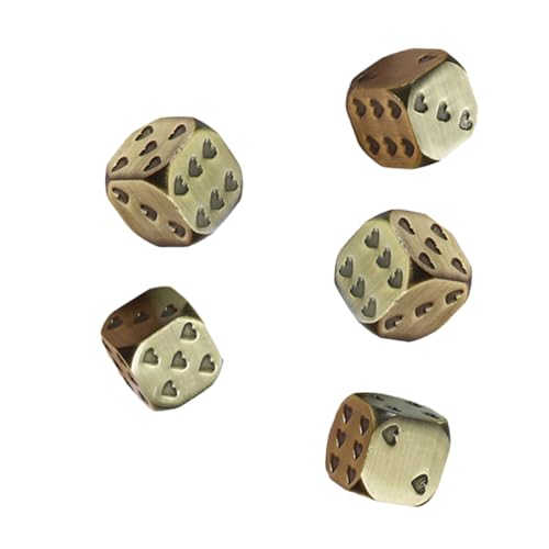 FRCOLOR 5 Stück Teiliges Metall Würfelset Herzform mit Abgerundeten Ecken Robustes Spielwürfel Party Zubehör für Brettspiele und Gesellige Runden FRCOLOR 5 Stück Teiliges Metall Würfelset Herzform mit Abgerundeten Ecken Robustes Spielwürfel Party Zubehör für Brettspiele und Gesellige Runden von FRCOLOR