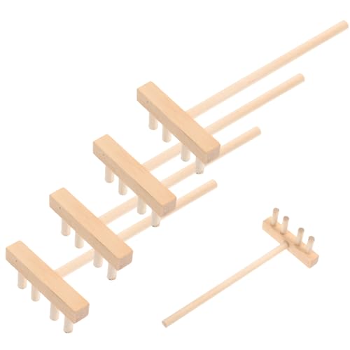 FRCOLOR 5 Stück Teiliges Mini Holzrechen für Sandtisch Kreative Zen Garten Zubehör Stressabbau und Meditation für DIY Sandgärten und Dekoration von FRCOLOR
