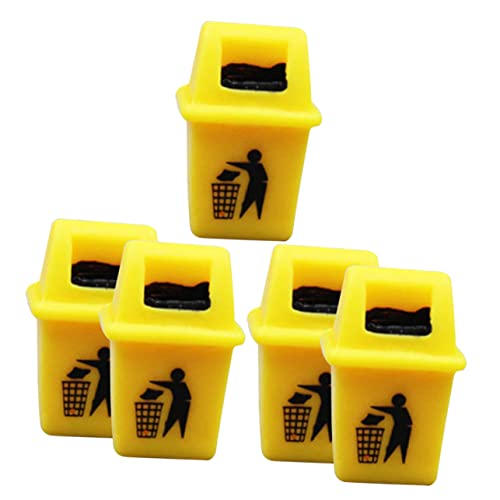 FRCOLOR 5 Stück Teiliges Mini Mülltonnen aus Realistische Miniatur Abfallbehälter für Puppenhaus DIY Dekoration für Kinderzimmer und Sandtisch Zubehör von FRCOLOR