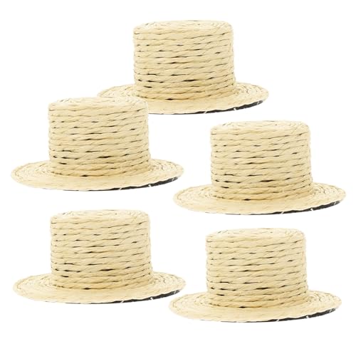 FRCOLOR 5 Stück Teiliges Mini Strohhut Kleine Handgefertigte Miniatur Hüte für DIY Basteln Kreative Mini Hut Ornamente Puppendekoration und Foto-Requisiten für Weihnachten und Besondere FRCOLOR 5 Stück Teiliges Mini Strohhut Kleine Handgefertigte Miniatur Hüte für DIY Basteln Kreative Mini Hut Ornamente Puppendekoration und Foto-Requisiten für Weihnachten und Besondere von FRCOLOR