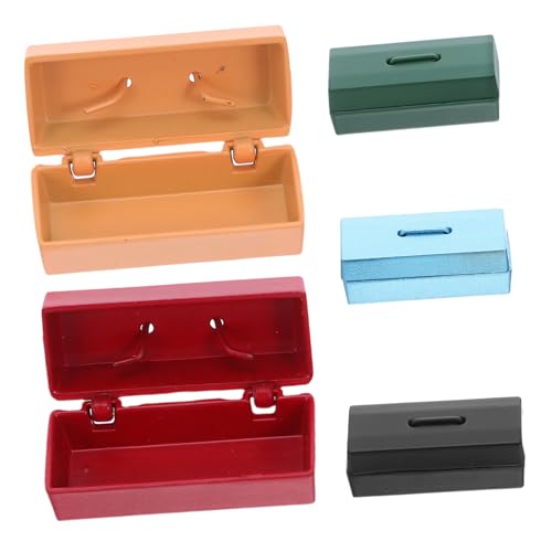FRCOLOR 5 Stück Teiliges Mini Werkzeugkasten Langlebig und Kompakt Vielseitig Einsetzbar für Puppenhaus Dekoration Fördert Kreatives Realistische Miniatur Möbel und Zubehör von FRCOLOR